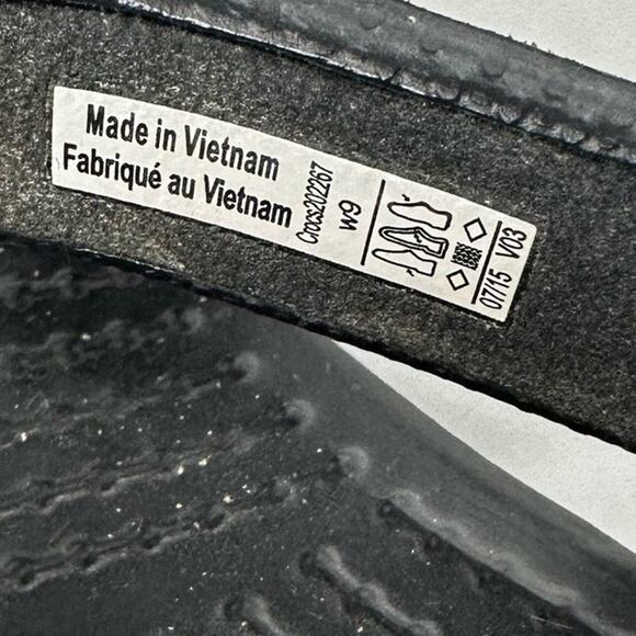 Crocs Cyprus IV Black Rhinestone Stacked Heel Sandals Women's Size 9 202267 - Picture 11 of 13